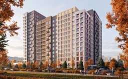 Рендер ЖК Москворечье: кварталы из кирпичных корпусов с газонами и озеленёнными дворами