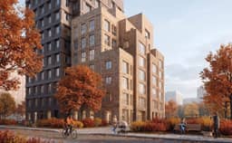 Ступенчатые объёмы корпусов ЖК Москворечье с террасами на верхних этажах