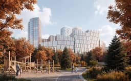 Парковая дорожка с ландшафтным озеленением у корпусов ЖК МАСТЕРС