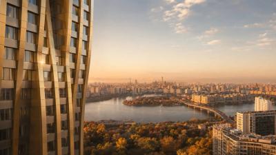 Панорамный вид на Москву-реку и доминанты столицы из окон ЖК Левел Южнопортовая
